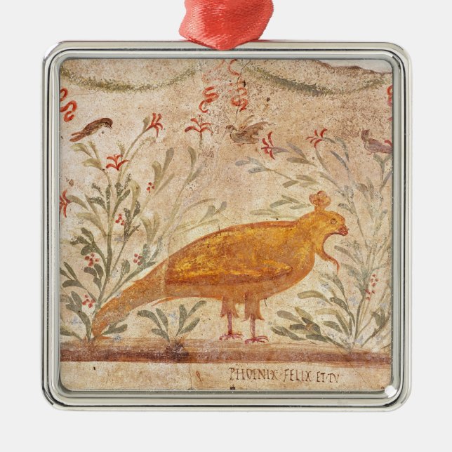 thermopolium som visar phoenix och inskrift julgransprydnad metall (Framsidan)