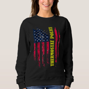 Thermostat Police Us Flagga Distress Pappa Joke 1 T Shirt