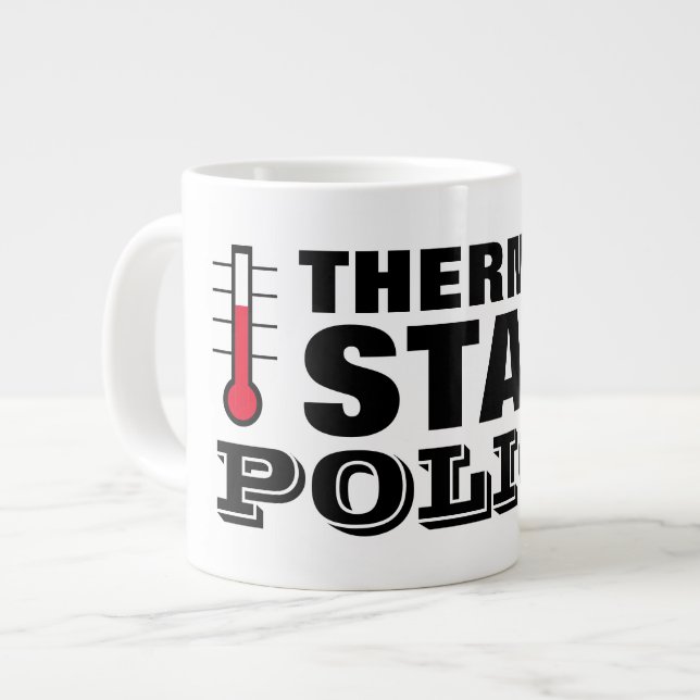 Thermostat Polis roliga stora jumbo storlek Mugg (Framsida vänster)