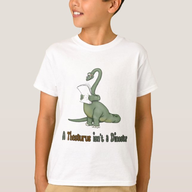 Thesaurus Dinosaur Tee Shirt (Framsida)