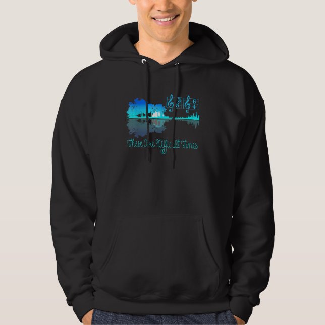These Are Difficult Times Guitar Lake Shadow Music Hoodie (Framsida)