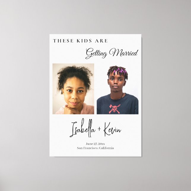 These Kids Are Getting Married Rehearsal Dinner Canvastryck (Framsida)