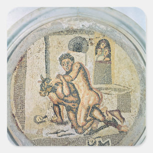 Theseus brottning med Minotauren Fyrkantigt Klistermärke