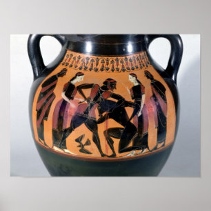 Theseus Fighting Minotaur Poster