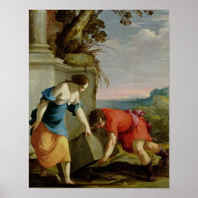 Theseus Finding Hans Pappor Sword, 1634 Poster (Framsidan)