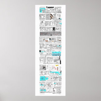 Theseus och Minotaur-greekmythcomix-remsan Poster