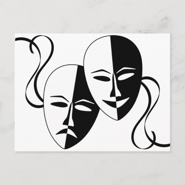 Thespian Masks Vykort (Framsida)