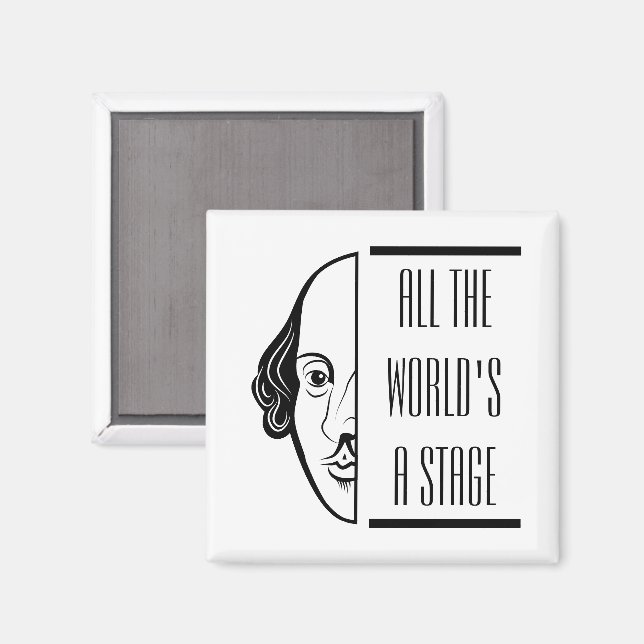 Thespian Shakespeare citerar hela världens steg Magnet (Front/Back)