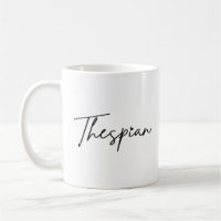 Thespian Typo Svart Skrivande Kaffe Mugg