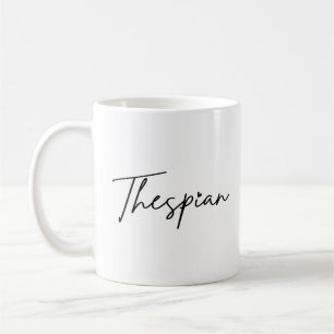 Thespian Typo Svart Skrivande Kaffe Mugg