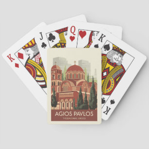 Thessaloniki Agios Pavlos Travel Art Vintage Casinokort
