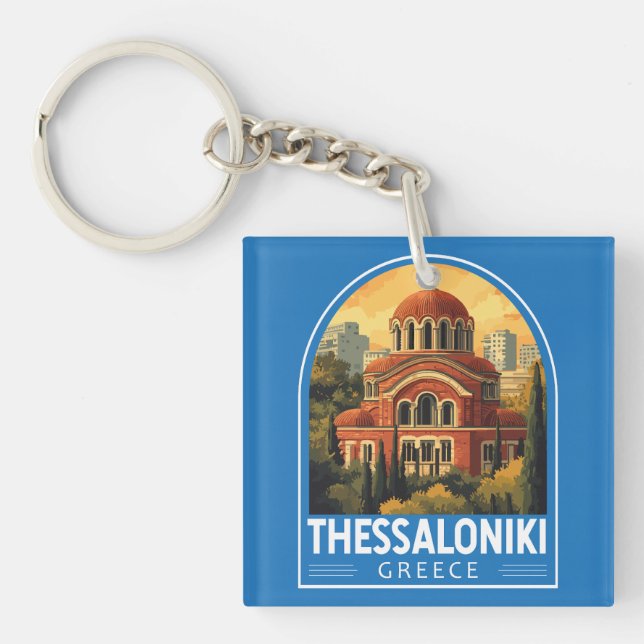 Thessaloniki Greece Agios Pavlos Travel Art Retro (Framsidan)