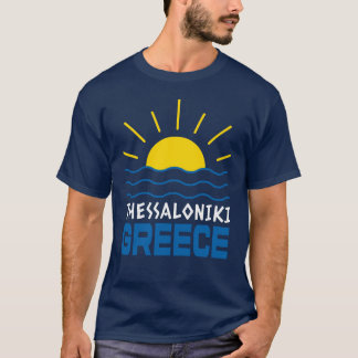 Thessaloniki Greece Sunshine, Sea Manar Navy Blue T Shirt