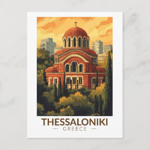 Thessaloniki Grekland Agios Pavlos Resa Konst Retr Vykort
