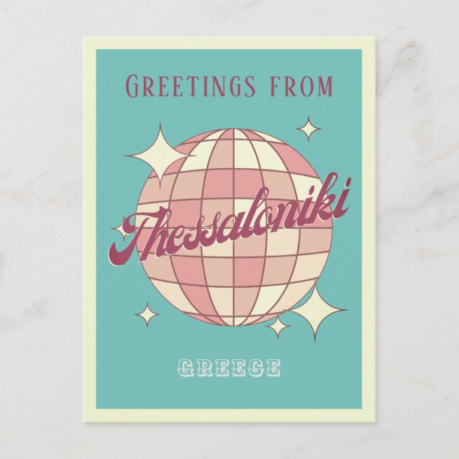 Thessaloniki Grekland resa retro vintage vykort (Framsida)