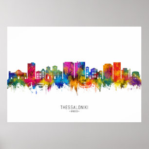Thessaloniki Grekland Siluett Poster