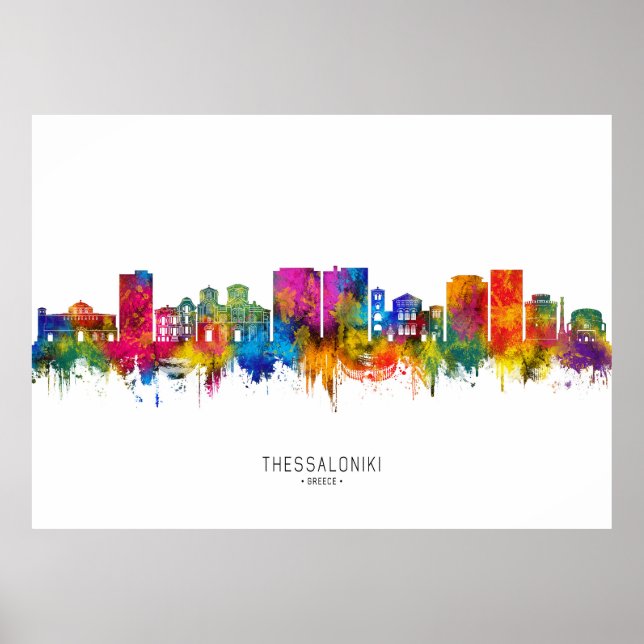 Thessaloniki Grekland Siluett Poster (Framsidan)