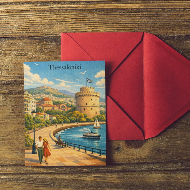 Thessaloniki Grekland Vintage Resa Vykort (Thessaloniki Greece Vintage Travel Postcard)