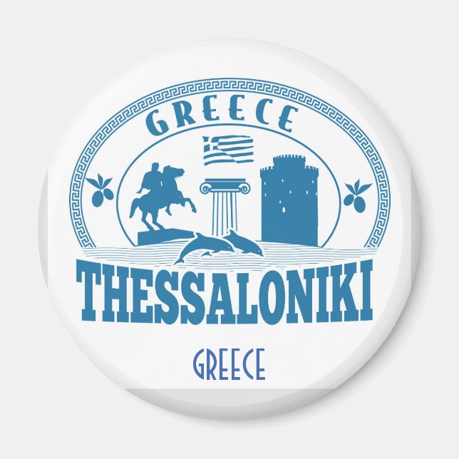 Thessaloniki Travel Souvenir Magnet (Framsidan)