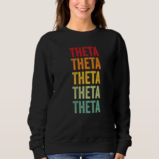 Theta Crypto Rainbow Text T Shirt (Framsida)