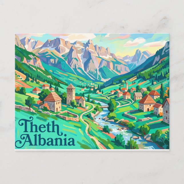 Theth Albanien Vykort (Framsida)
