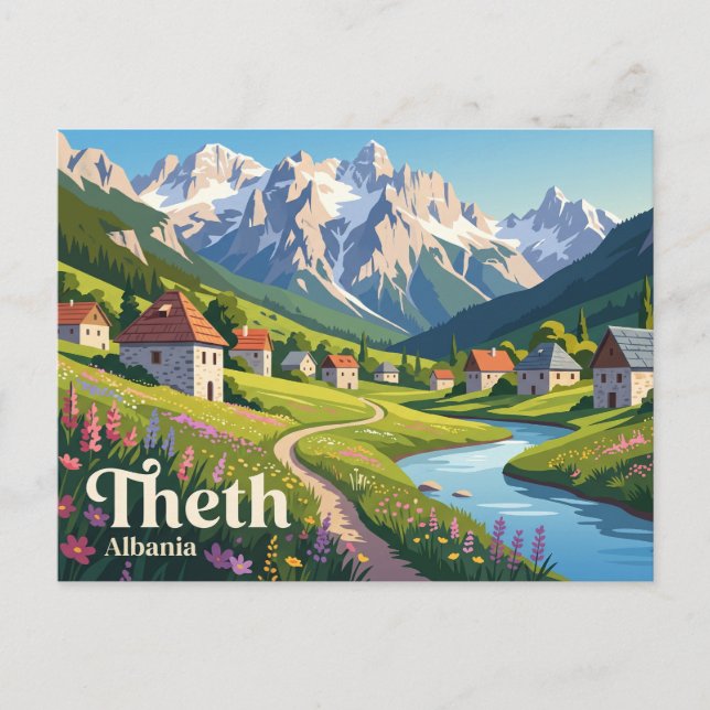 Theth Albanien Vykort (Framsida)