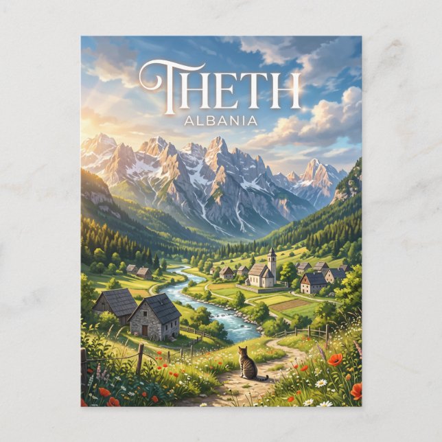 Theth Albanien Vykort (Framsida)