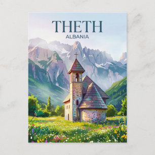 Theth stenkyrka Albanien Vykort