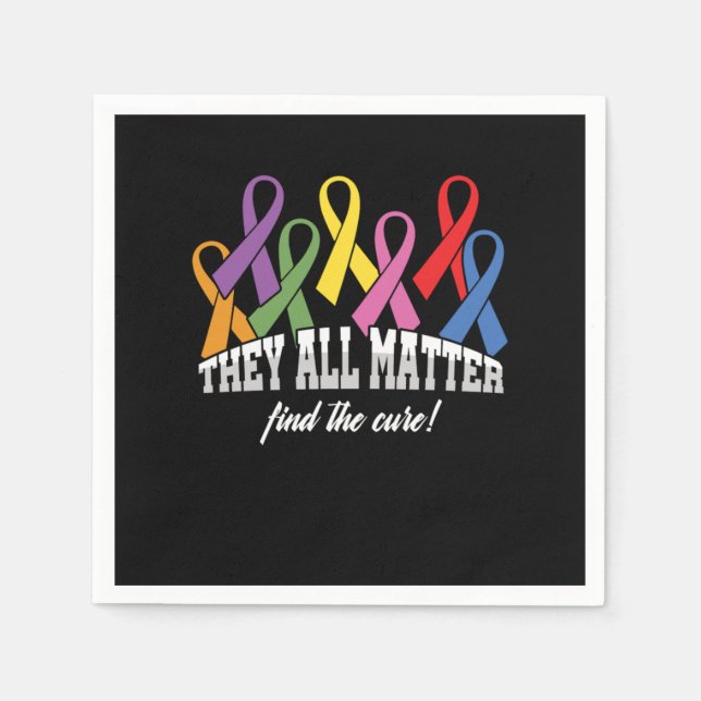 They All Matter Cancer Awareness Ribbon Gift Pappersservett (Framsidan)