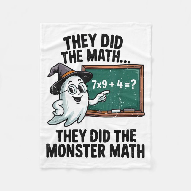 They Did Monster Math Teacher Halloween Costume Ma Fleecefilt (Framsidan)
