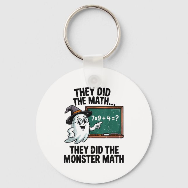 They Did Monster Math Teacher Halloween Costume Ma Nyckelring (Framsida)