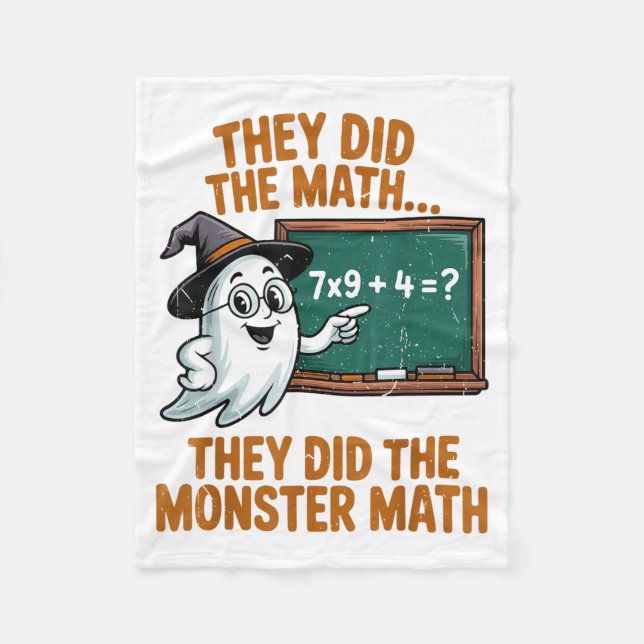 They Did Monster Math Teacher Halloween Costume Pr Fleecefilt (Framsidan)