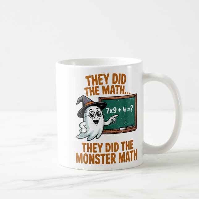 They Did Monster Math Teacher Halloween Costume Pr Kaffemugg (Höger)