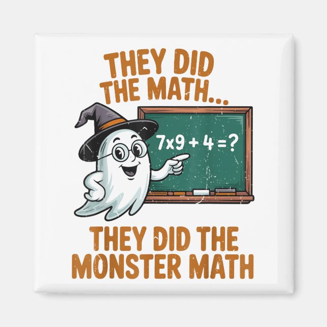 They Did Monster Math Teacher Halloween Costume Pr Magnet (Framsidan)
