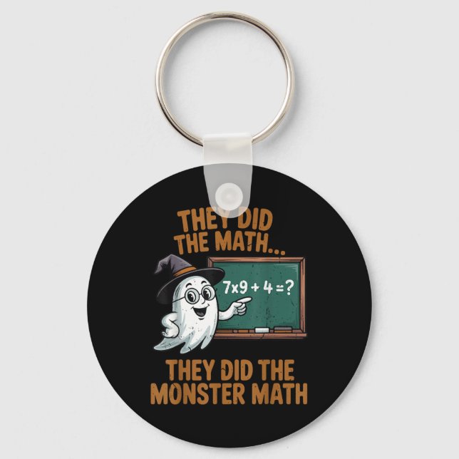They Did Monster Math Teacher Halloween Costume Pr Nyckelring (Framsida)