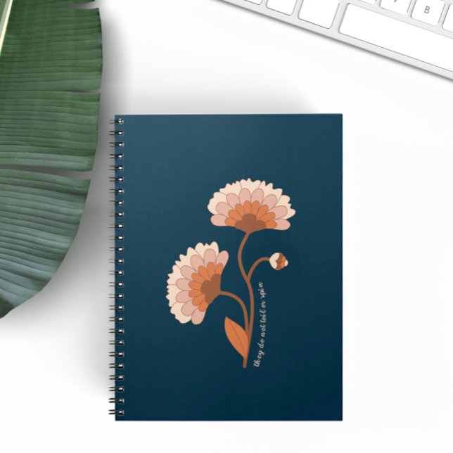 They Do Not Toil or Spin Retro Floral Christian Anteckningsbok (Skapare uppladdad)