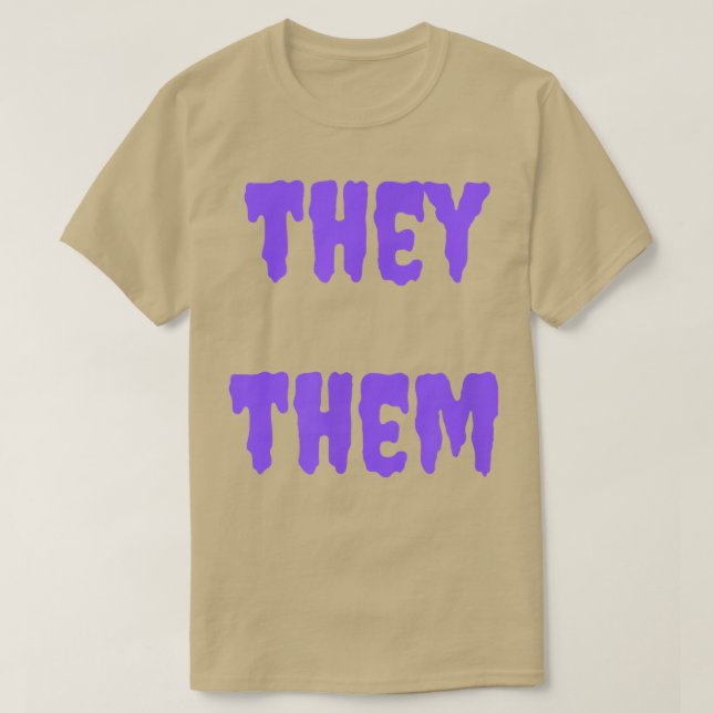 They Them Nonbinary Pronouns Halloween Spooky Purp T Shirt (Design framsida)