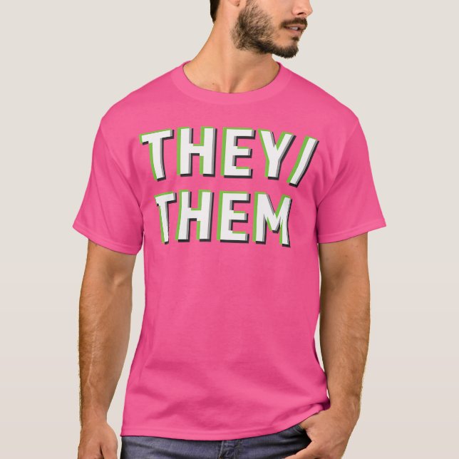 They Them Pronouns Agender Non Binary Lgbtq Optica T Shirt (Framsida)