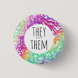THEY/THEM Pronouns Colorful Rainbow Swirls ANPASSN Knapp