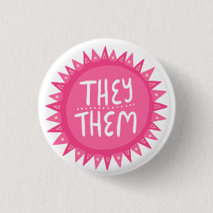 THEY/THEM Pronouns Rosa Sol Pride Handlettered Knapp
