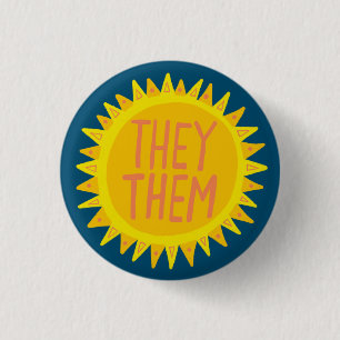 THEY/THEM Pronouns Sunshine Pride Handlettered Knapp