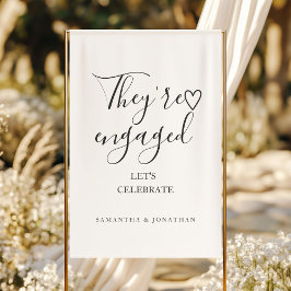 They're engages welcome sign Modern engagement Poster