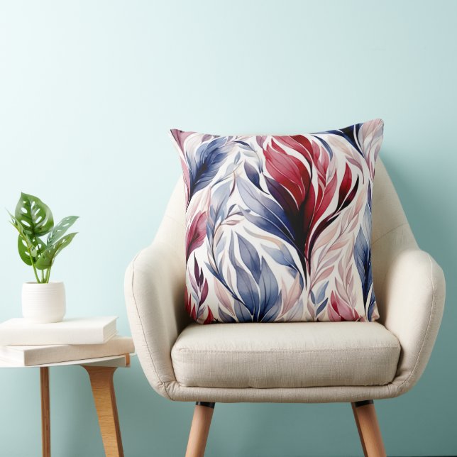 ThGodtyckt Blue och Burgundy Dekorativ kudde (Stol)