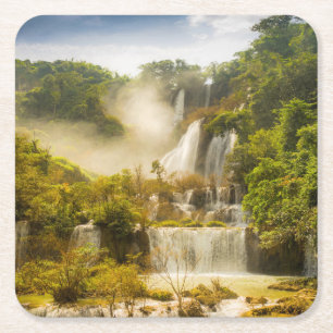 Thi Lor Su vattenfall Thailand Underlägg Papper Kvadrat