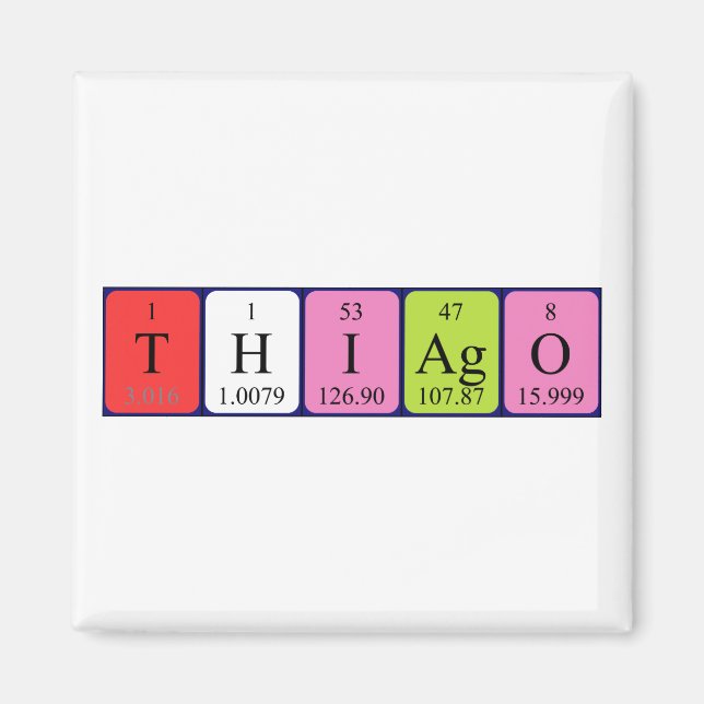 Thiago periodiskt återkommande magnet bord namn (Framsidan)