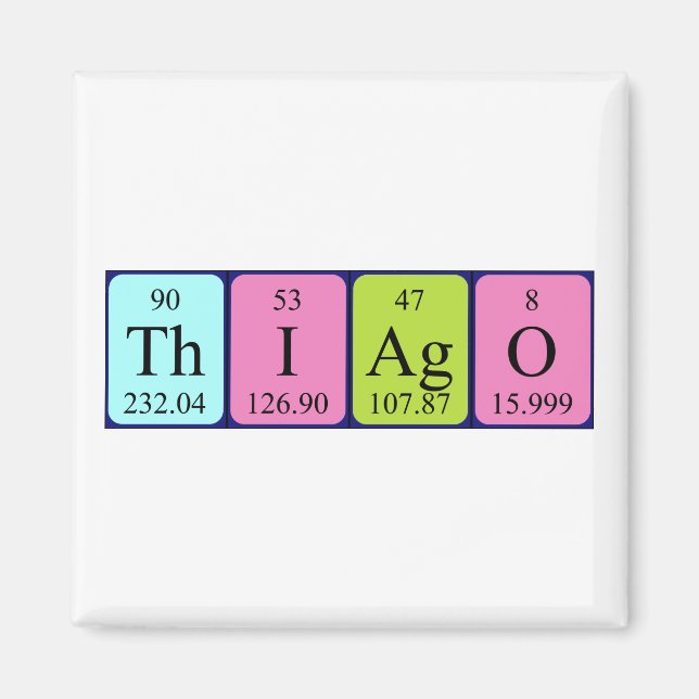 Thiago periodiskt återkommande magnet bord namn (Framsidan)