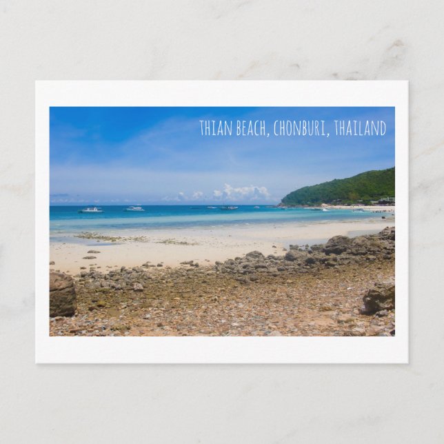 Thian strand Thailand turistattraktion vykort (Framsida)