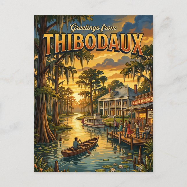 Thibodaux Louisiana Vykort (Framsida)