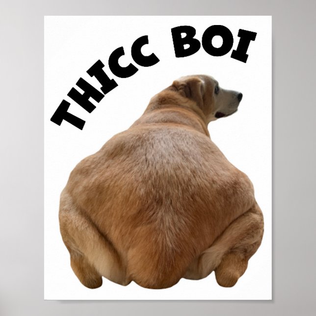 Thicc Boi Tjock och Funny Gult Labrador Retriever Poster (Framsidan)