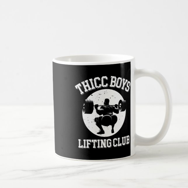 Thicc Boys Lyftande Klubb Funny Gym Manar Squat Bo Kaffemugg (Höger)